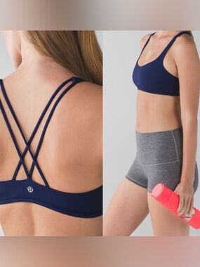 lululemon Free To Be Navy Strappy Crossback Sports Bra